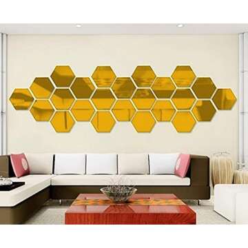 Manco Luella Hexagonal Mirror Stickers for Home Decor