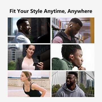 Oladance OWS1 Open Ear Headphones, Wireless Bluetooth 5.2 Headphones Air Conduction, Up to 16 Hours Battery Life with Carry Case, High Sound Quality with Dual 16.5mm Drivers Interstellar Blue