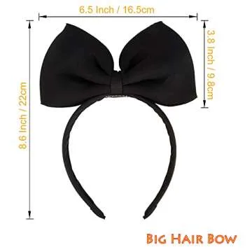 Hoshin Bow Headbands Headdress for Women and Girls, Perfect Hair Accessories for Alice in Wonderland Cosplay (Black)
