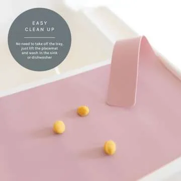 Yeah Baby Goods Placemats Compatible w/Antilop High Chair (Dusty Rose) - Slip-Resistant & Food-Grade Silicone High Chair Mat - Easy Clean High Chair Accessory