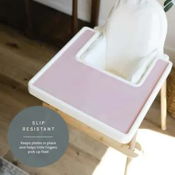 Yeah Baby Goods Placemats Compatible w/Antilop High Chair (Dusty Rose) - Slip-Resistant & Food-Grade Silicone High Chair Mat - Easy Clean High Chair Accessory