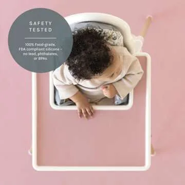 Yeah Baby Goods Placemats Compatible w/Antilop High Chair (Dusty Rose) - Slip-Resistant & Food-Grade Silicone High Chair Mat - Easy Clean High Chair Accessory