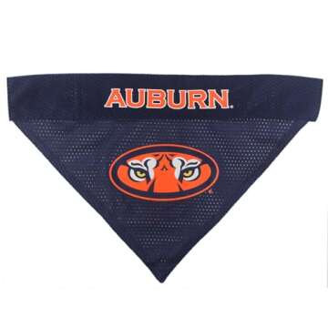 Pets First Collegiate Pet Accessories, Reversible Bandana, Auburn Tigers, Large/X-Large