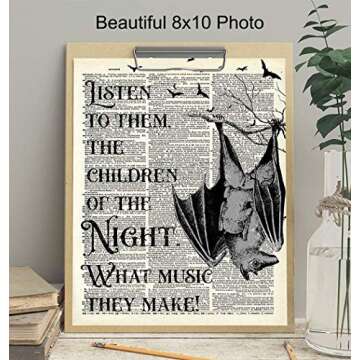 Gothic Vampire Bats Wall Decor - Unique Home Art Print