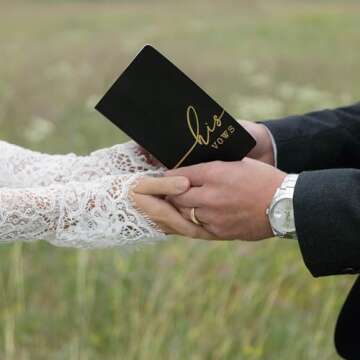 Luxurious Leather Vow Book with Gold Foil Lettering | Vow Books His and Hers | 4x6 His and Her Vows Book Set | Wedding Vow Books His and Hers | Vows Book His and Hers | Wedding Registry Ideas