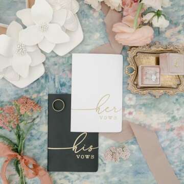 Luxurious Leather Vow Book with Gold Foil Lettering | Vow Books His and Hers | 4x6 His and Her Vows Book Set | Wedding Vow Books His and Hers | Vows Book His and Hers | Wedding Registry Ideas