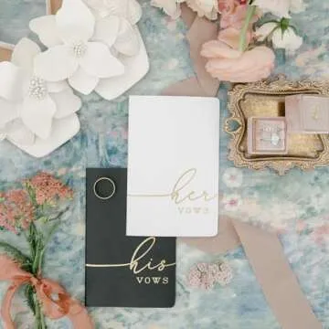 Luxurious Leather Vow Book with Gold Foil Lettering | Vow Books His and Hers | 4x6 His and Her Vows Book Set | Wedding Vow Books His and Hers | Vows Book His and Hers | Wedding Registry Ideas