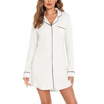 Premium Button Down Nightgown for Women - Senert Nightshirt