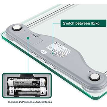 NUTRI FIT Digital Bathroom Scale BMI & Body Weight Monitor Precise Measurements,Large Backlight Display and Step-On Technology,400 Pounds