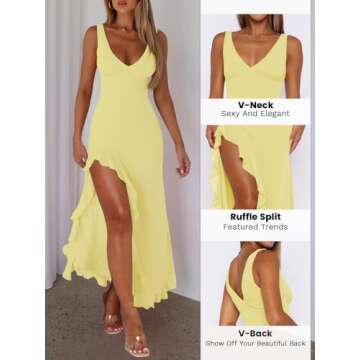 Elegant MIYIEONZ V Neck Mesh Maxi Dress for Parties