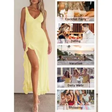 Elegant MIYIEONZ V Neck Mesh Maxi Dress for Parties