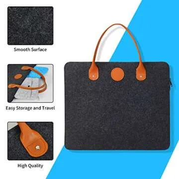Rdutuok 17“x13.5” Wool Pressing Mat for Quilting with Carrying Case and Silicone Iron Rest pad,100% New Zealand Wool Felted Ironing Pad or Quilting Wooly Felted Iron Board for Retains Heat