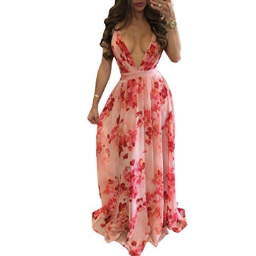 Remelon Women's Spaghetti Strap Maxi Dress for Weddings