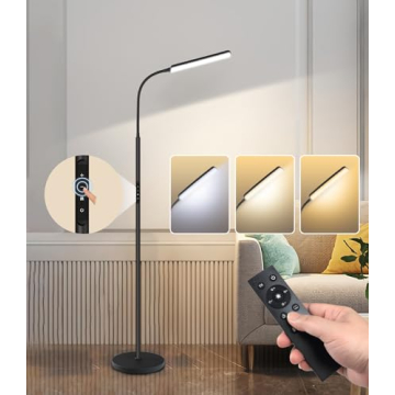 Dimunt LED Floor Lamp Adjustable Brightness Remote Control