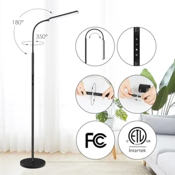 Dimunt LED Floor Lamp Adjustable Brightness Remote Control