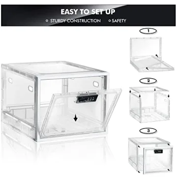 Lockable Medicine Storage Box with Combination Lock - White