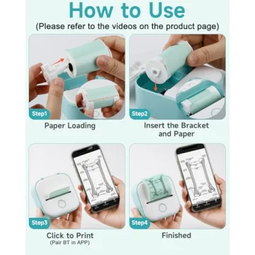 Memoking Mini Portable Inkless Printer for Bluetooth