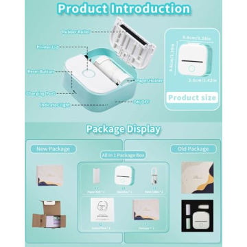 Memoking Mini Portable Inkless Printer for Bluetooth