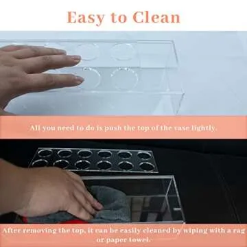 LOYWREE 2 Pack Flower Vase Acrylic Rectangular Floral Centerpiece for Dining Table - Total 24 Inches Long Rectangle Vase - Clear Vases for Home Decor Wedding(Flowers not Included)