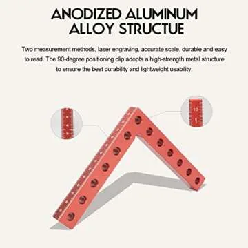 90 Degree Cabinet Clamp, 5.5" x 5.5"(14 x 14cm) Aluminum Alloy Right Angle square Corner Clamps for Woodworking Tools, Drawers, Picture Frame (2pack)