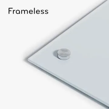 U Brands Glass Dry Erase Board, 35"x23", White Frosted Surface With Silver Grommets, Frameless, Includes Marker With Eraser