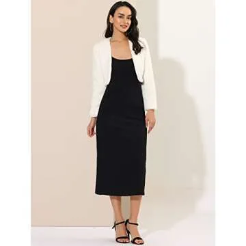 Allegra K Women's Evening Shrug Wedding Gown Fuzzy Formal Faux Fur Bolero Jacket Medium White