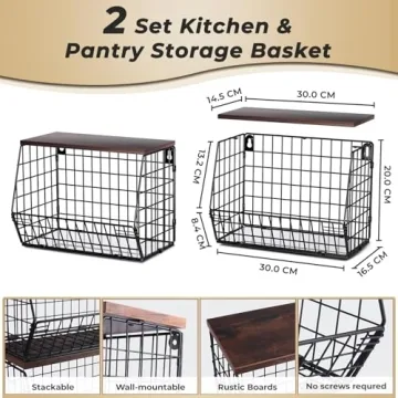 Mefirt 2pcs Fruit Basket for Stylish Kitchen Storage