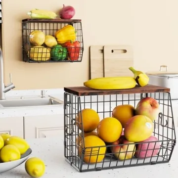 Mefirt 2pcs Fruit Basket for Stylish Kitchen Storage