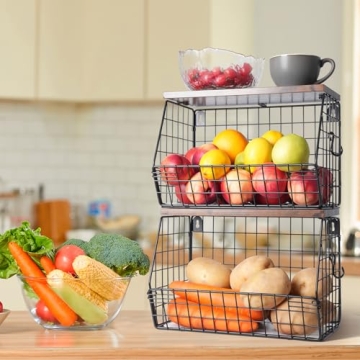 Mefirt 2pcs Fruit Basket for Stylish Kitchen Storage