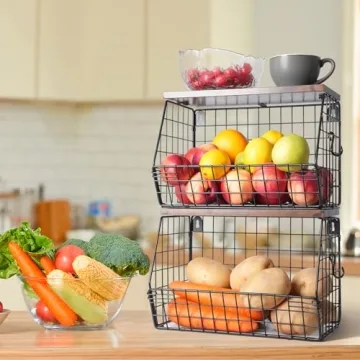 Mefirt 2pcs Fruit Basket for Stylish Kitchen Storage