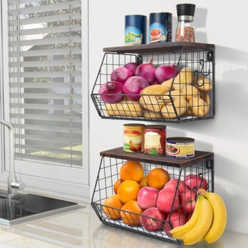 Mefirt 2pcs Fruit Basket for Stylish Kitchen Storage