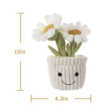 Apricot Lamb Soft Daisy Plant Plush Toy for Kids 10 Inches
