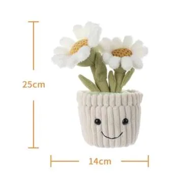 Apricot Lamb Soft Daisy Plant Plush Toy for Kids 10 Inches
