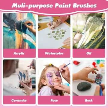 Small Paint Brushes Bulk, 110 Pcs Flat Tip Round Acrylic Paint Brushes for Kids Classroom Acrylic Watercolor Canvas Face Painting Touch Up
