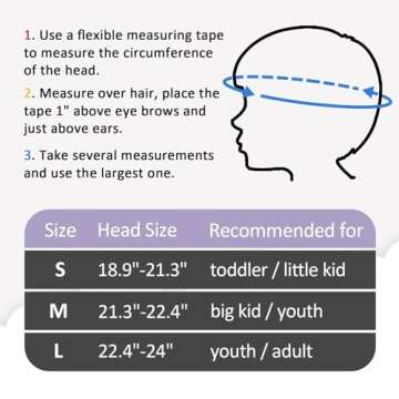 Kids Bike Helmet, Adjustable and Multi-Sport, from Toddler to Youth, 3 Sizes (Pale Lavender)