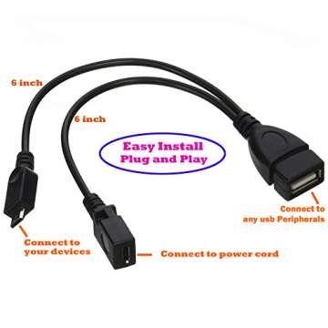 AuviPal 2-in-1 Micro USB to USB Adapter (OTG Cable + Power Cable) for Fire Stick, PlayStation Classic and More - 2 Pack