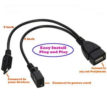 AuviPal 2-in-1 Micro USB to USB Adapter (OTG Cable + Power Cable) for Fire Stick, PlayStation Classic and More - 2 Pack