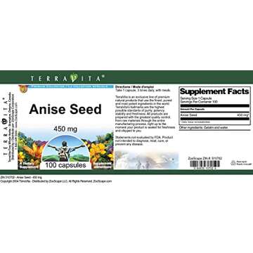 Buy TerraVita Anise Seed 450 mg Capsules - 100 Count