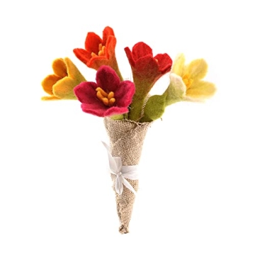 Glaciart One Felt Lily Flowers Artificial Bouquet - 5 pcs|Reusable, Washable and Essential Oil Ready...
