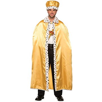 Rubies Adult Royal Ermine Trimmed Costume Cape – Elegant Gold Cape for Themed Events
