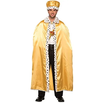Rubies Adult Royal Ermine Trimmed Costume Cape – Elegant Gold Cape for Themed Events