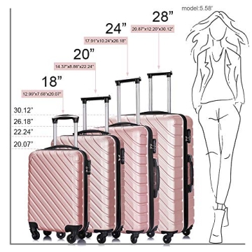 Apelila 4 Piece Lightweight Suitcase Set - Perfect for Travel