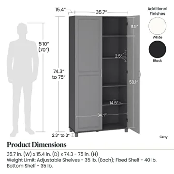 SystemBuild Evolution Kendall White Storage Cabinet 36"