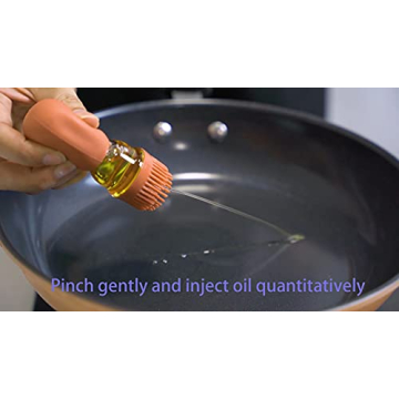 Hoforife Glass Olive Oil Bottle and Brush Set for Cooking