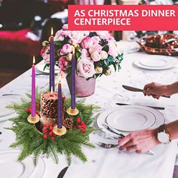 Rocinha Christmas Wreath Candle Centerpiece - Holiday Decorations Gift for Traditions