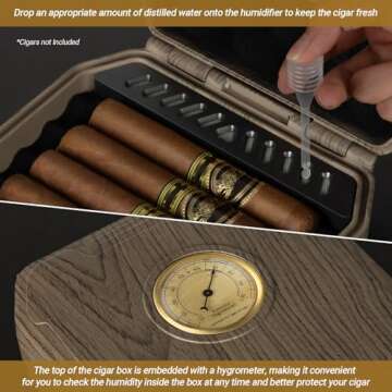AWOTE Travel Cigar Humidor Case with Accessories