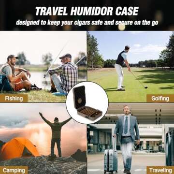AWOTE Travel Cigar Humidor Case with Accessories