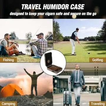 AWOTE Travel Cigar Humidor Case with Accessories