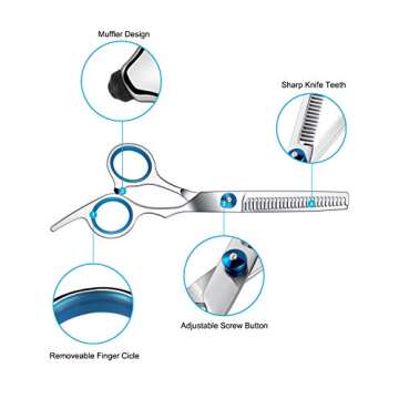 Thinning Shears Thinning Scissors 6.7 Inch Stainless Steel Hair Cutting Scissors Professional Haircut Trimming Texturizing Blending Scissors Barber Home Use Hairdressing Scissors for Women Men Kids