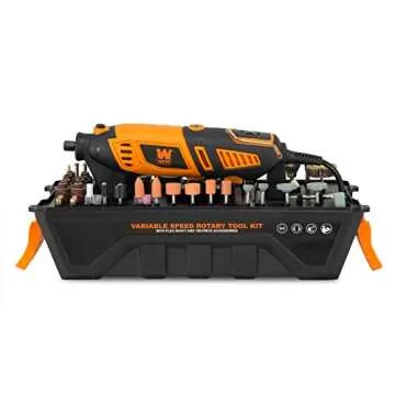 WEN 23190 1.3-Amp Variable Speed Steady-Grip Rotary Tool with 190-Piece Accessory Kit, Flex Shaft, and Carrying Case, Multicolor